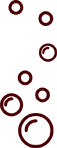 Decorative soap bubbles illustration in brand red